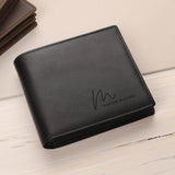 Capital & Name - Men's Leather Wallet (Engraved) - GOTShirts