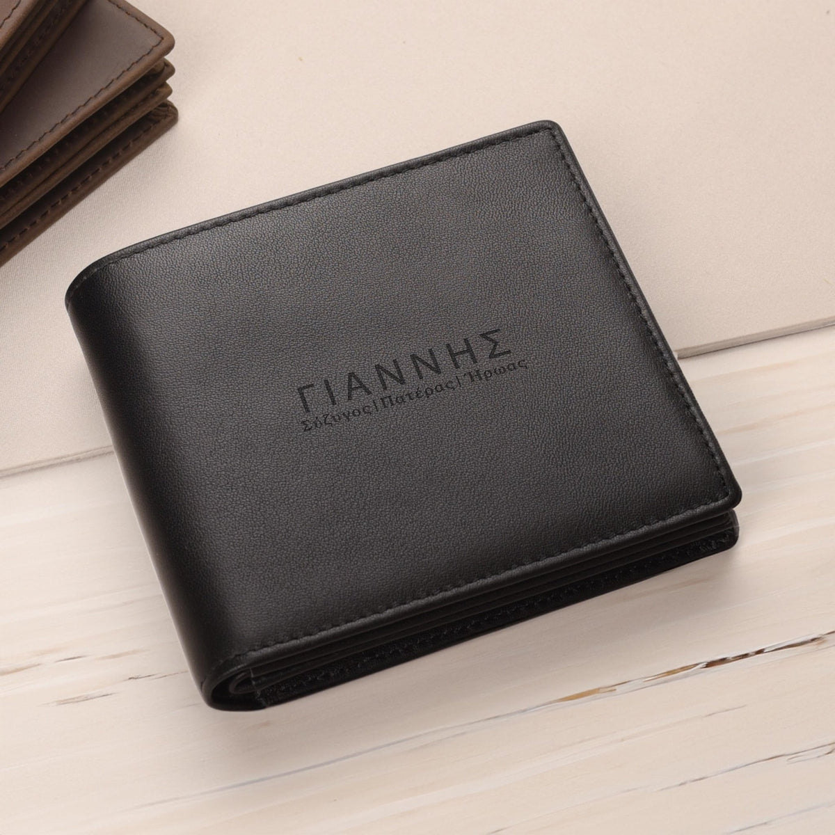 Husband Father Hero - Men's Leather Wallet (Engraved) - GOTShirts