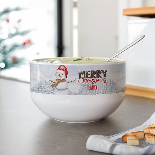 Snowman Wishes - Ceramic Bowl - GOTShirts