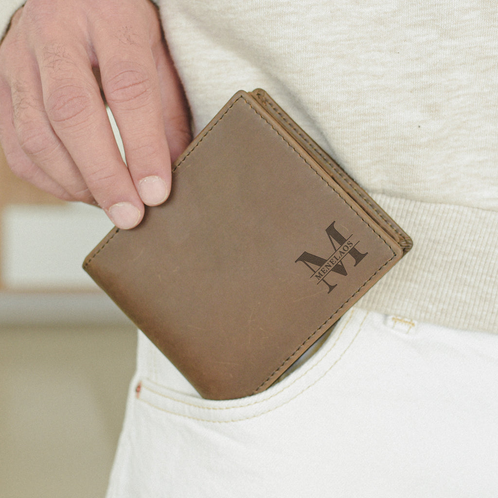 Men's Leather Wallet (Engraved)