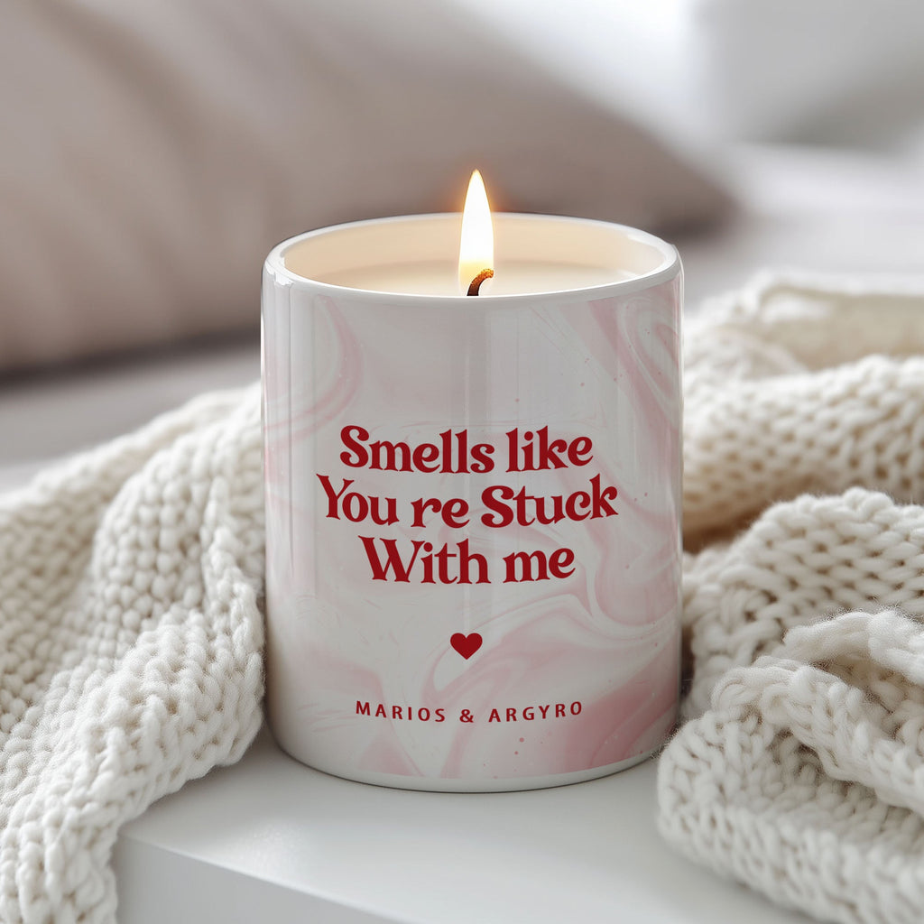 Stuck With Me - Ceramic Candle Holder With Scented Candle - GOTShirts