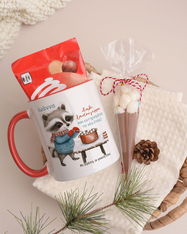 Christmas Racoon - Mug & Paintings Gift Box - GOTShirts
