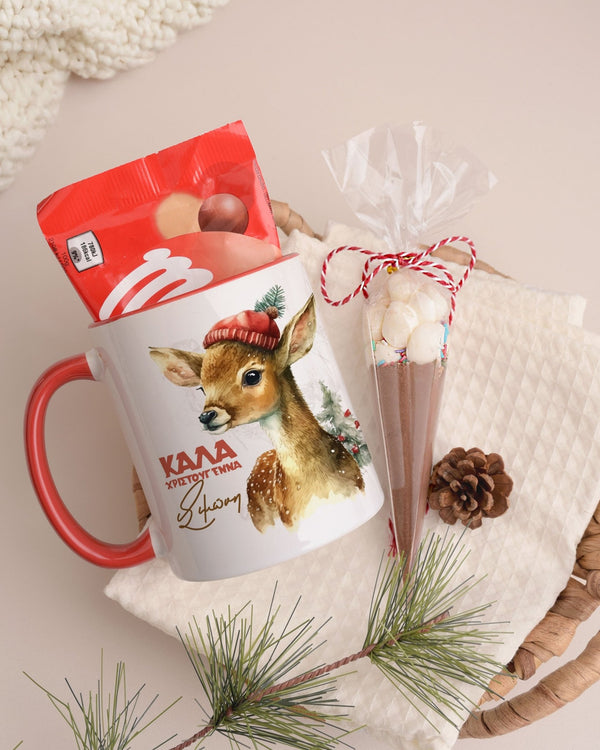 Deer With Hat - Mug & Paintings Gift Box - GOTShirts