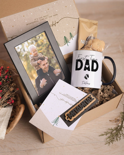 First Time Dad - Black Mug Gift Box - GOTShirts