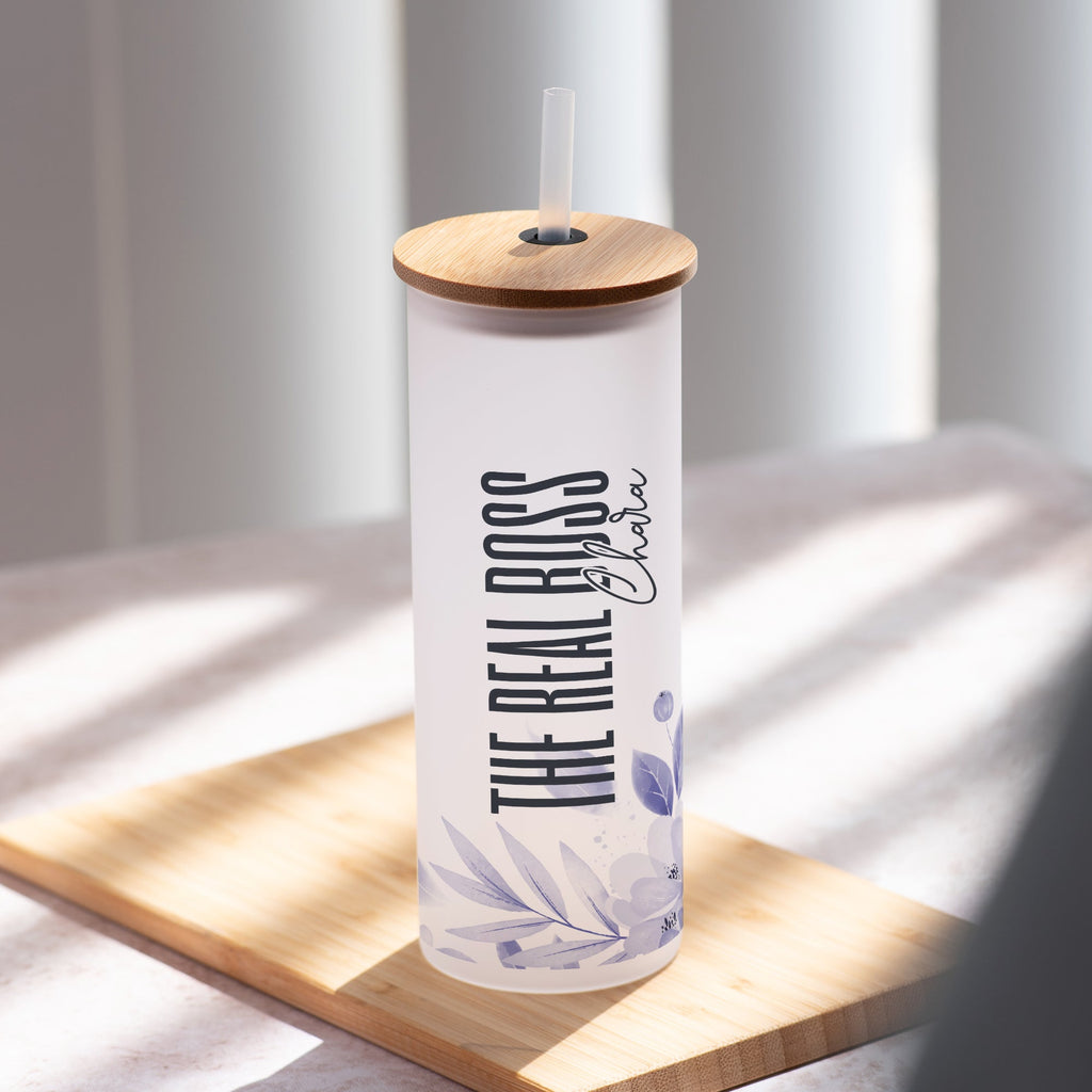 The Real Boss - Skinny Frosted Glass Tumbler - GOTShirts