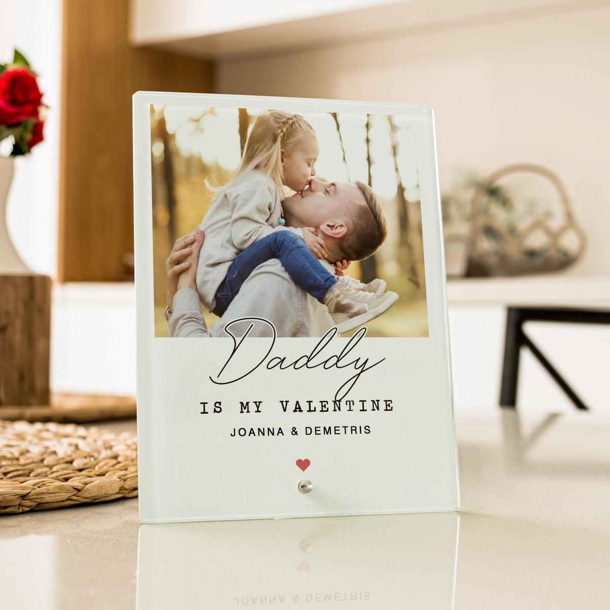 Daddy Is My Valentine - Glass Frame - GOTShirts