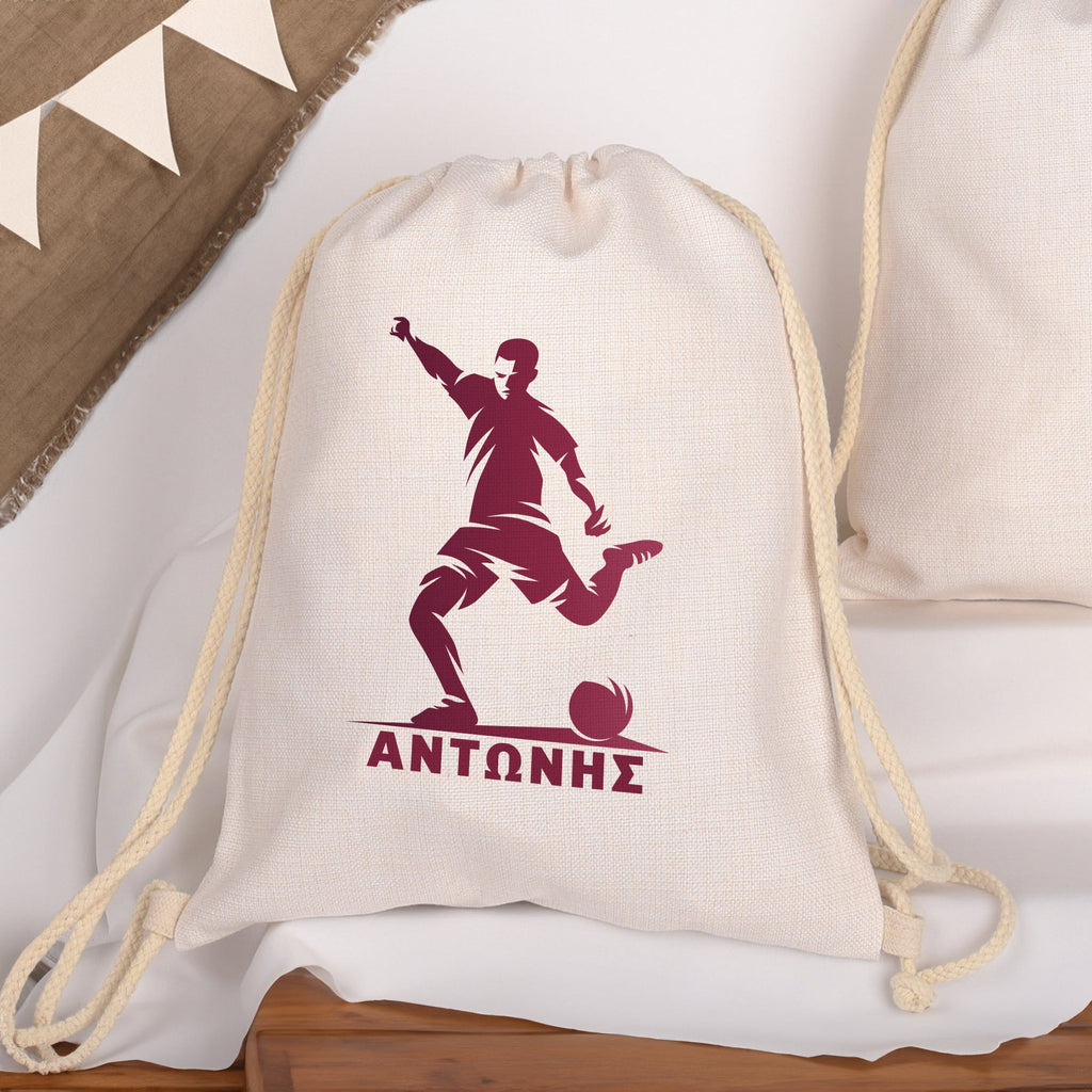 Football Boy - Drawstring Bag Linen - GOTShirts