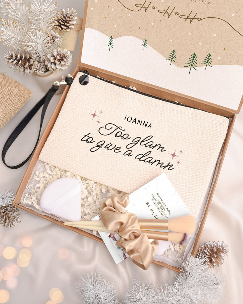 Too Glam To Give A Damn - Makeup Bag Gift Box - GOTShirts