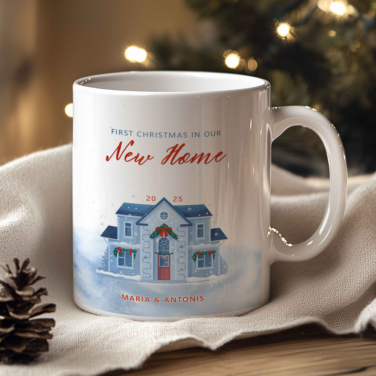 First Christmas In Our New Home - Ceramic Mug 11oz & Coaster Gift Box - GOTShirts