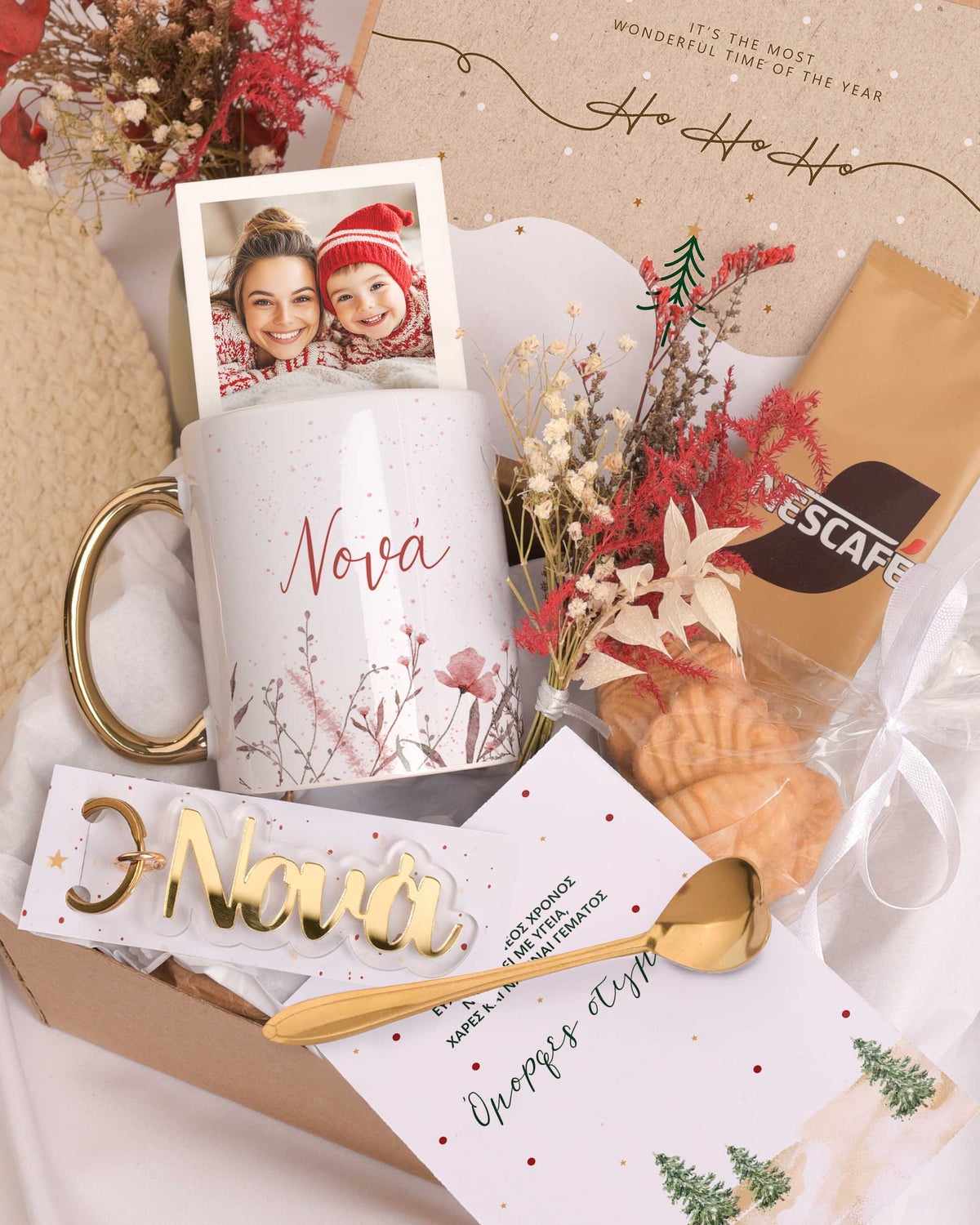 Pink Flowers Godmother - Christmas Gold Gift Box - GOTShirts
