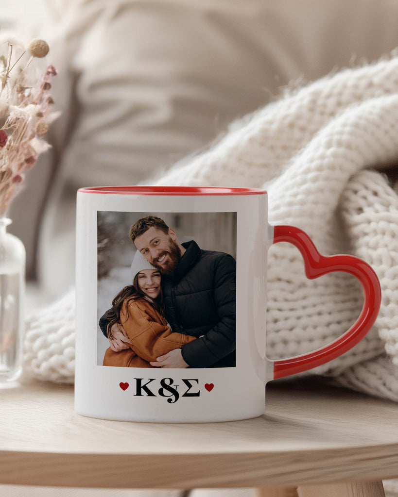 Initials & Photo - Heart Handle Mug - GOTShirts