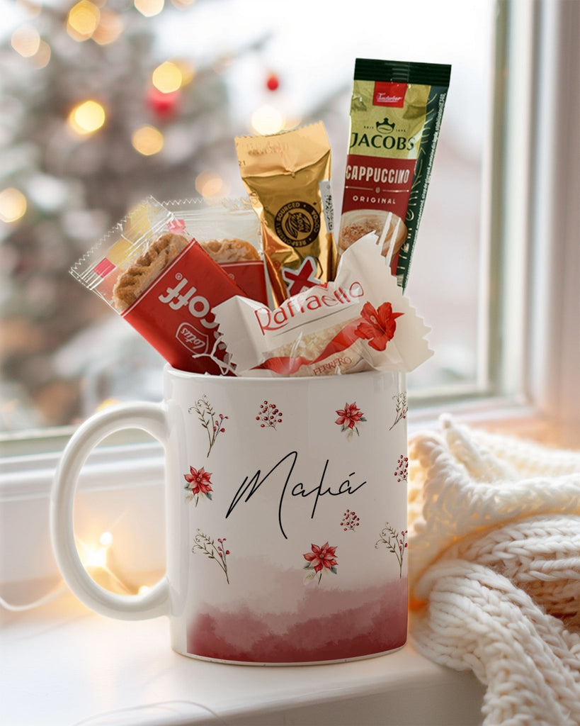 Red Pattern Mam - Ceramic Mug Coffee Gift Set - GOTShirts