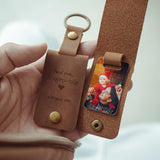 Godfather I Love You - Leather Engraved Keyring With Photo Inside - GOTShirts