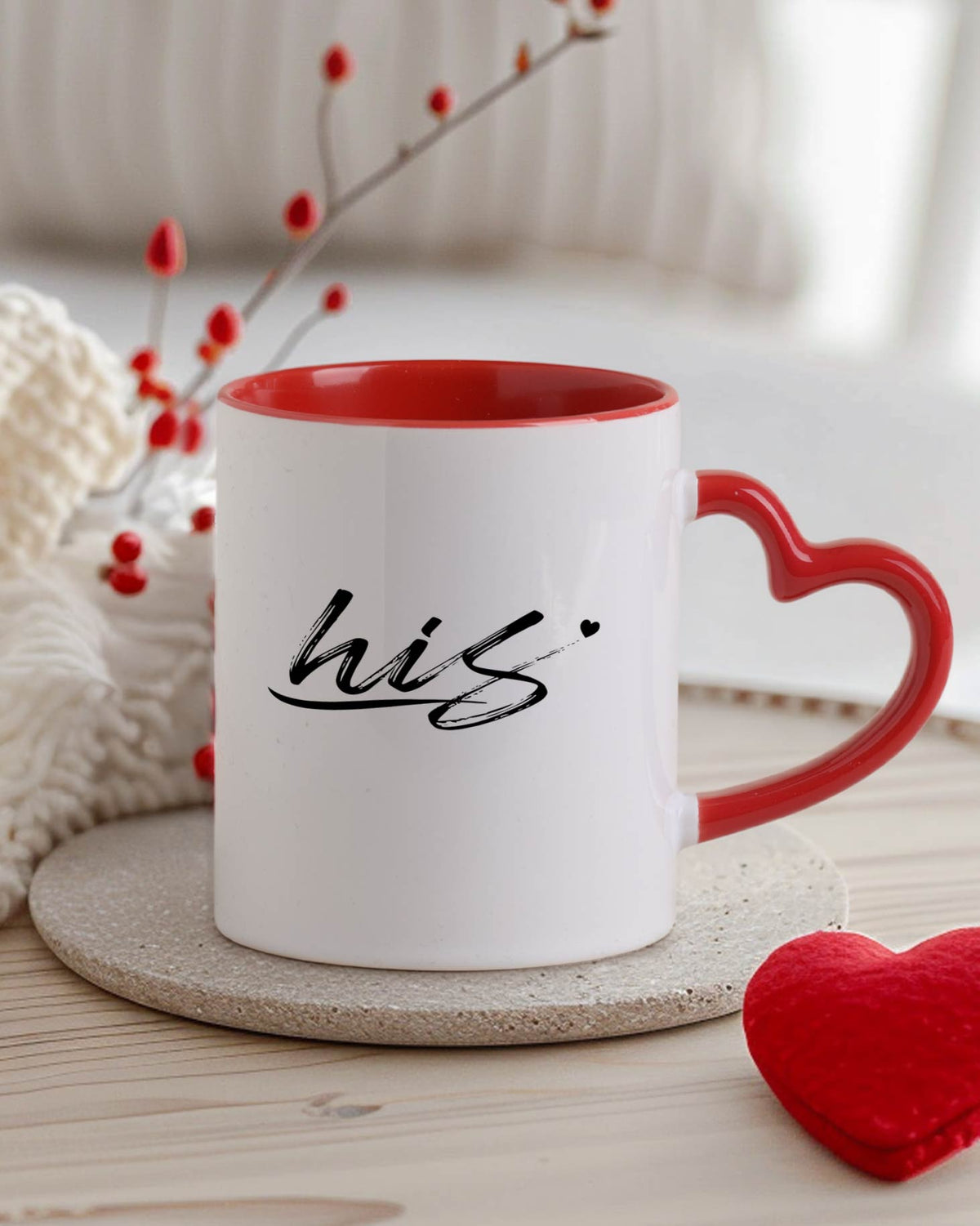 His - Heart Handle Mug - GOTShirts