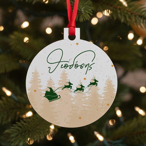 Christmas Sleight Green - Wooden Ornament - GOTShirts