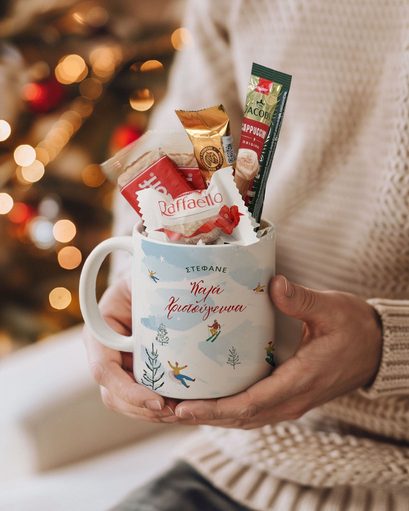 Blue Snowboard - Ceramic Mug Coffee Gift Set - GOTShirts