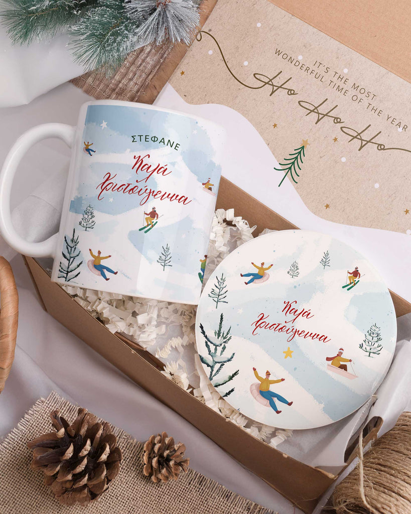 Snowboard - Ceramic Mug 11oz & Coaster Gift Box - GOTShirts