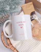 Good At Naps Pink - Ceramic Mug 11oz & Coaster Gift Box - GOTShirts