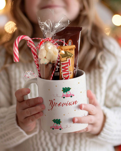 Christmas Car - Ceramic Mug Hot Chocolate Gift Set - GOTShirts