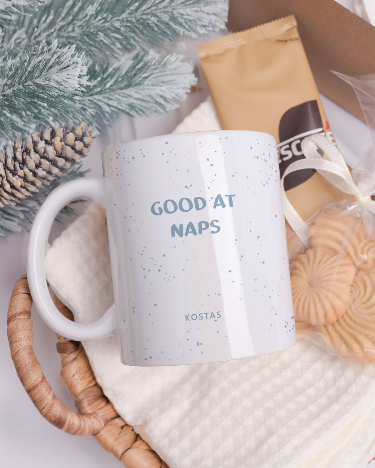 Good At Naps Blue - Ceramic Mug 11oz & Coaster Gift Box - GOTShirts