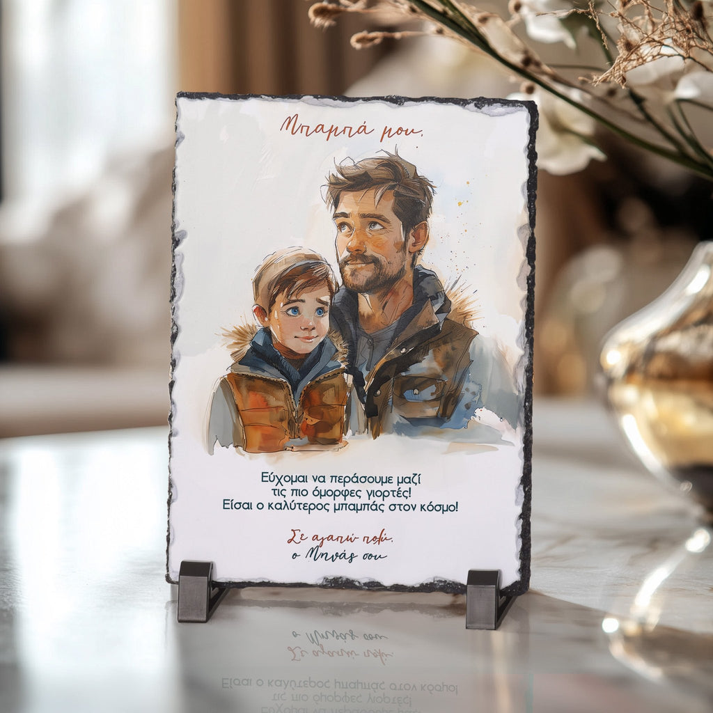 Best Dad In The World - Rock Photo Slate - GOTShirts