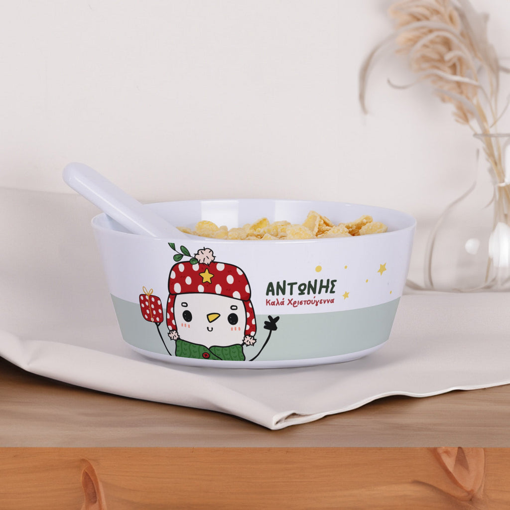 Personalized Plastic Bowl - Snowman - GOTShirts