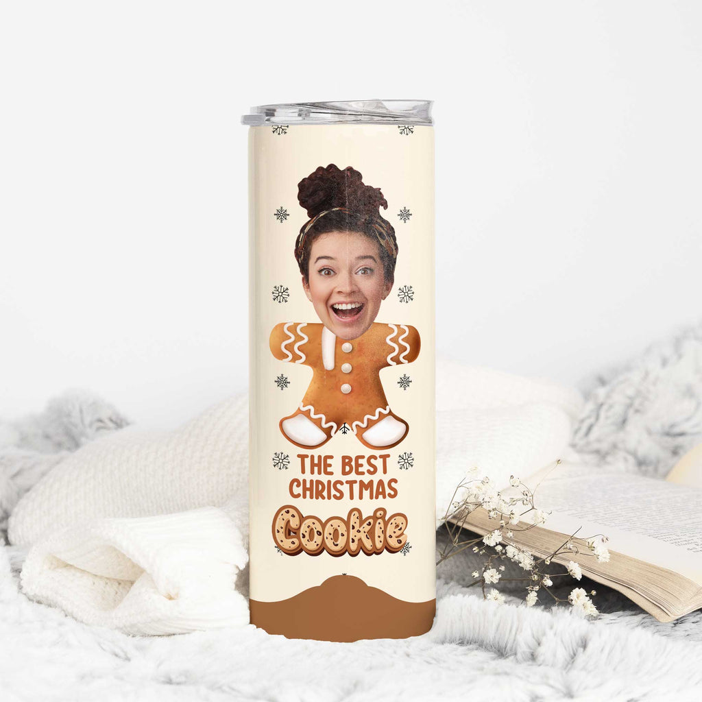 Christmas Cookie - Stainless Steel Skinny Tumbler With Straw - GOTShirts