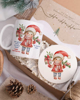 Best Grandpa Girl - Ceramic Mug 11oz & Coaster Gift Box - GOTShirts