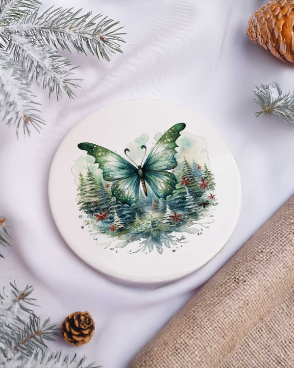 Christmas Butterfly - Ceramic Mug 11oz & Coaster Gift Box - GOTShirts