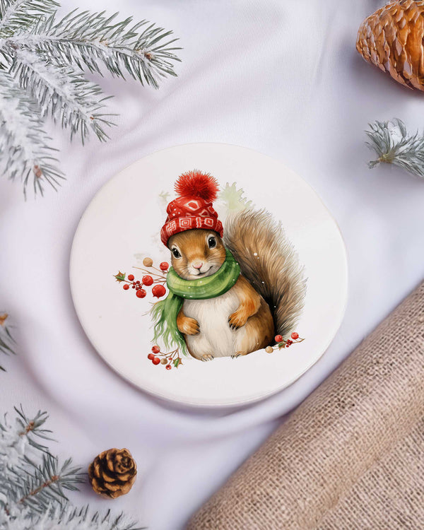 Christmas Squirel - Ceramic Mug 11oz & Coaster Gift Box - GOTShirts