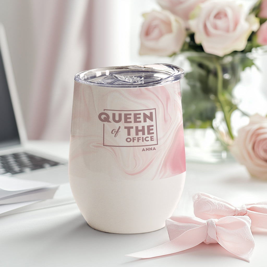 Queen Of The Office - Stainless Steel White Mug - GOTShirts