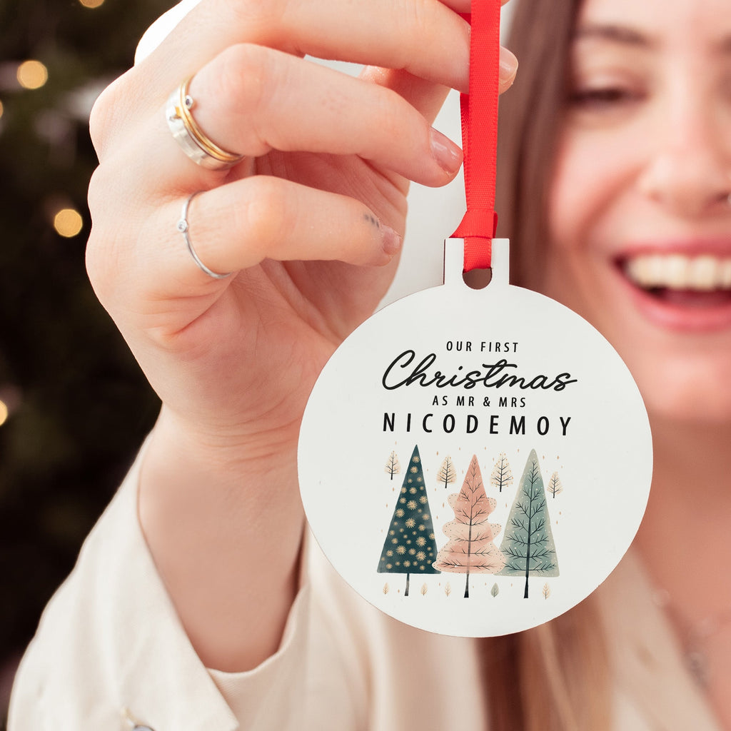 Our First Christmas Mr & Mrs - Wooden Ornament - GOTShirts
