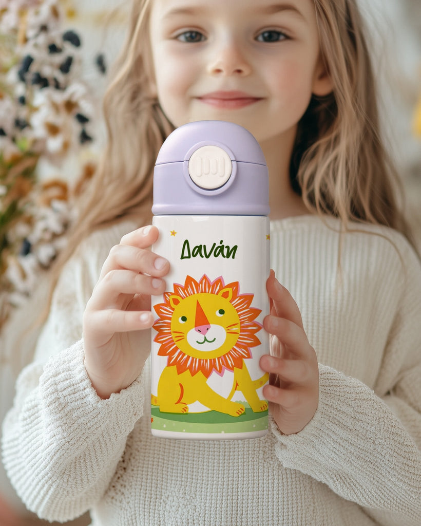 Little Lion - Double Wall Colored Water Bottle - GOTShirts