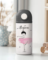 Pink Ballerina - Double Wall Colored Water Bottle - GOTShirts
