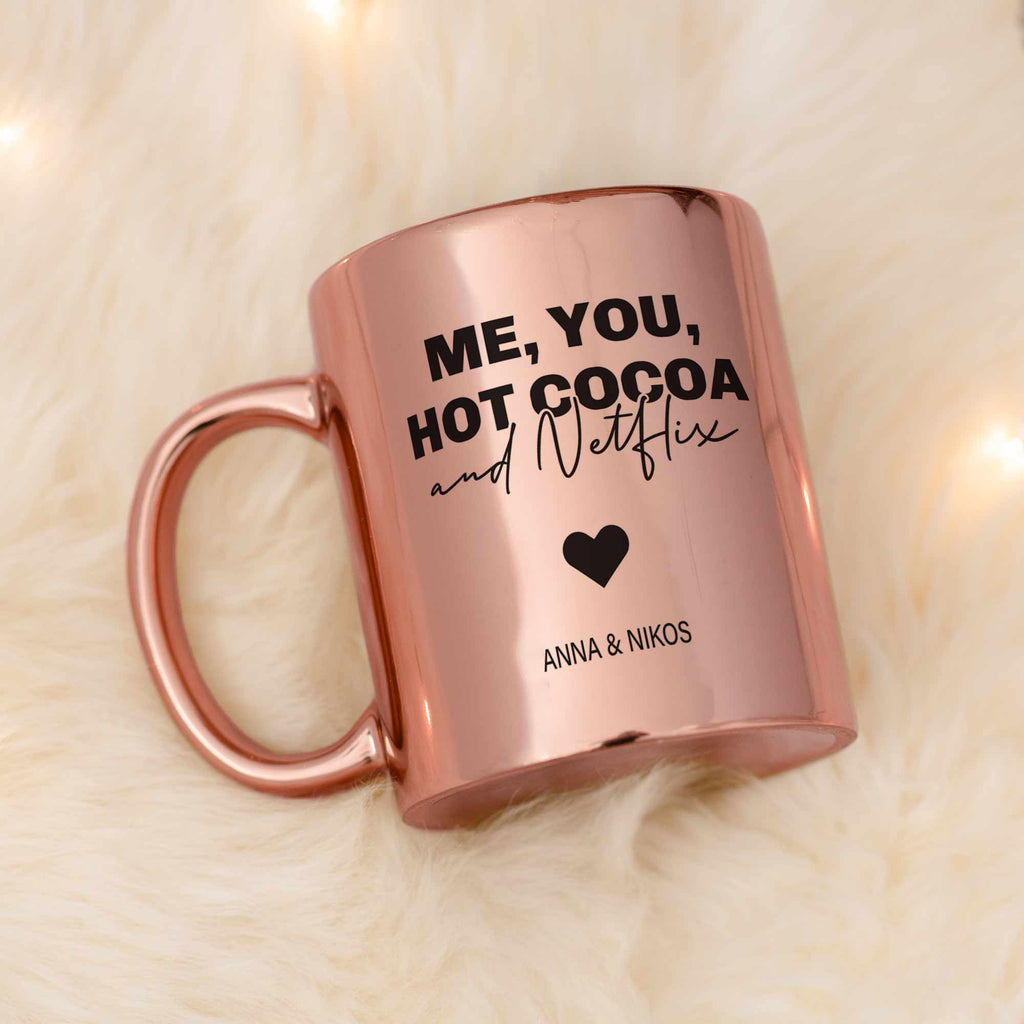 Me You Hot Cocoa And Netflix - Mirror Mug - GOTShirts
