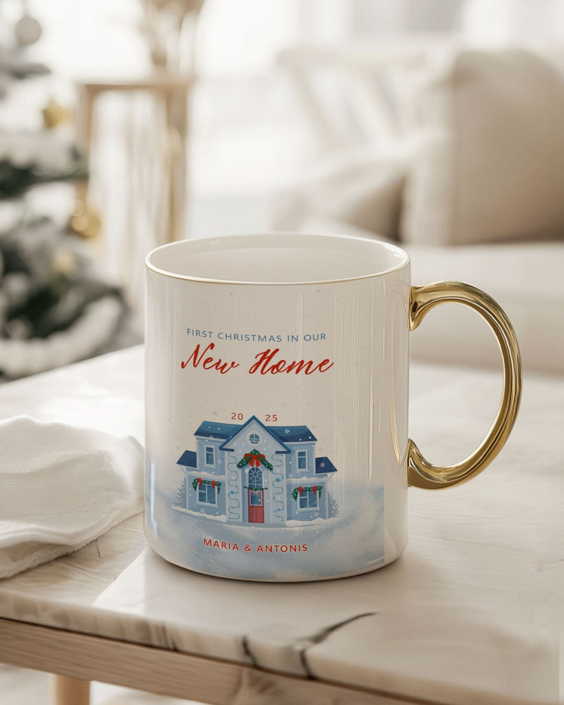New Home - Ceramic Gold Handle Mug - GOTShirts