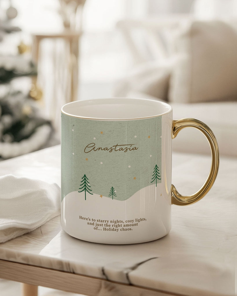 Starry Nights - Ceramic Gold Handle Mug - GOTShirts