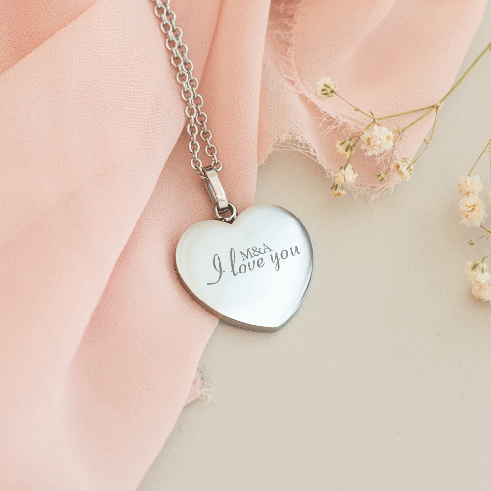 I Love You - Heart Necklace (Engraved)