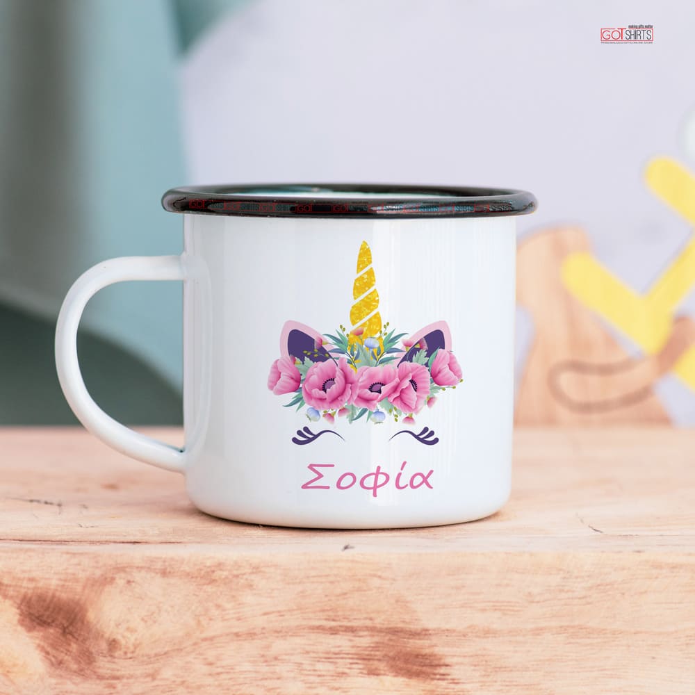 Unicorn Face - Stainless Steel Enamel Mug - GOTShirts