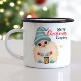 Gnome White - Christmas S/Steel Enamel Mug - GOTShirts