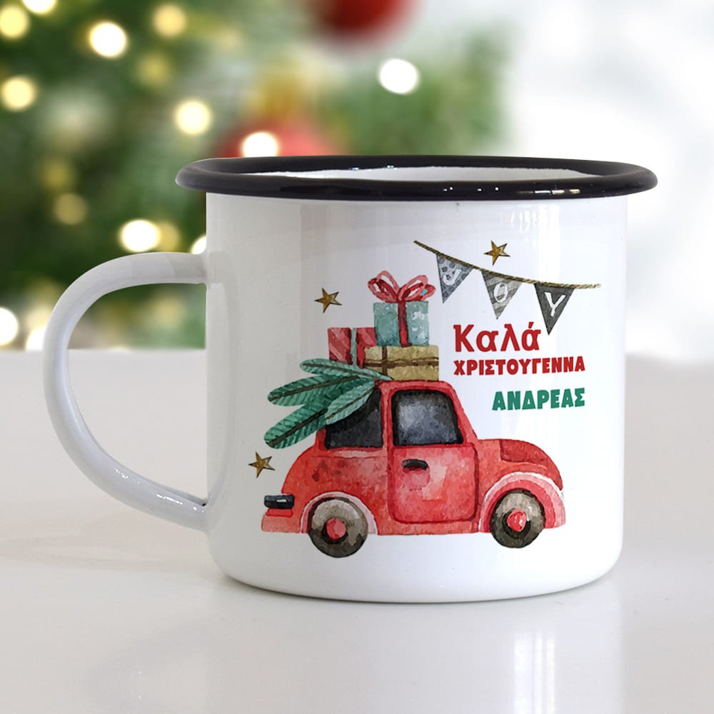 Car - Christmas S/Steel Enamel Mug - GOTShirts