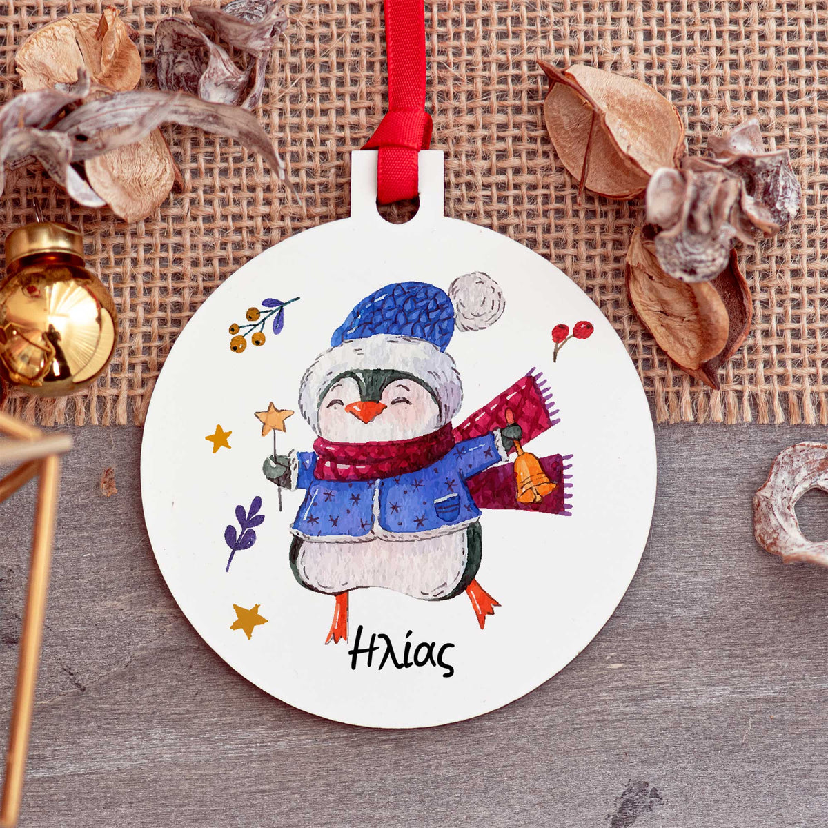 Snow Penguin - Wooden Ornament - GOTShirts