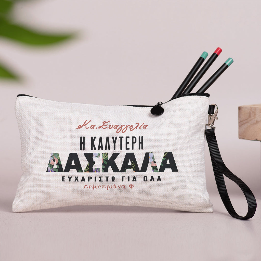 Best Teacher, Thank You For Everything - Linen Pencil Case - GOTShirts