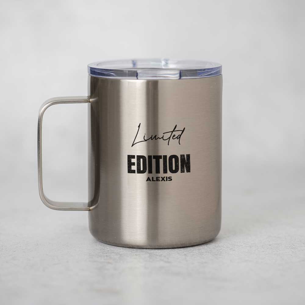 Limited Edition - Silver Stainless Steel Mug With Handle