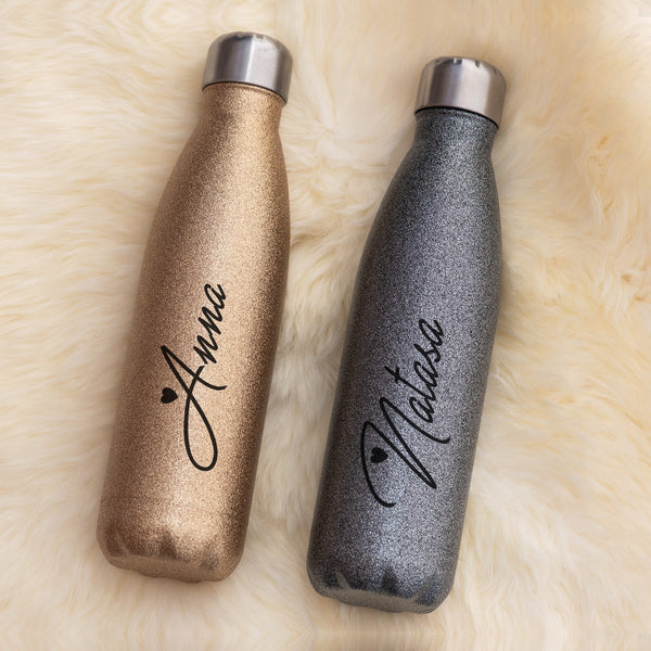 Name & Heart - Glitter Bowling Bottle - GOTShirts
