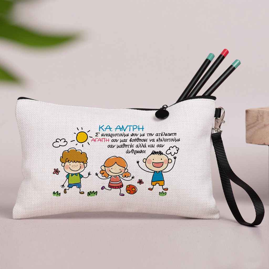 Thank You For Teaching Us - Linen Pencil Case