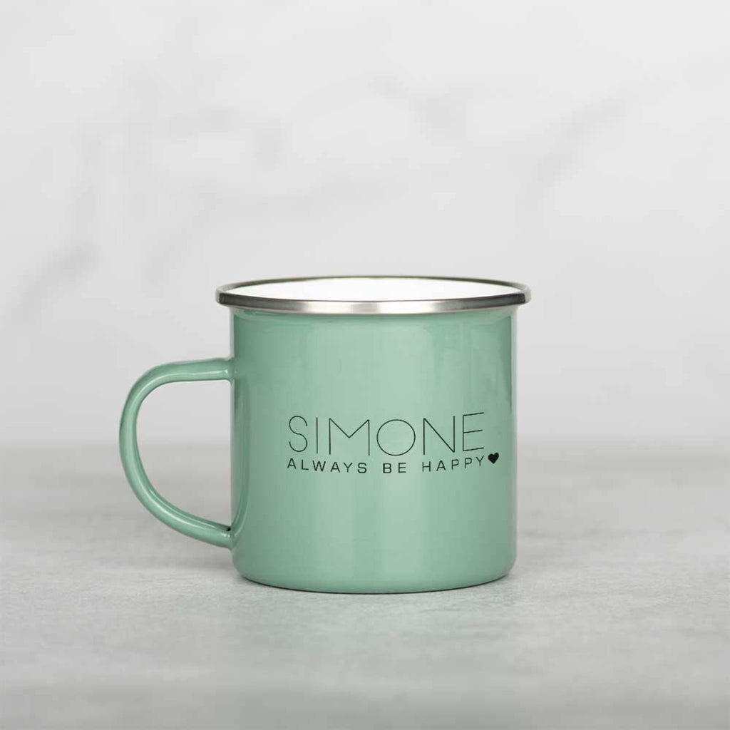 Always Be Happy - Colored Enamel Stainless Steel Mug - GOTShirts