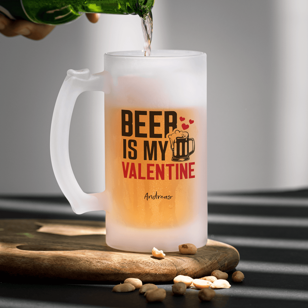 Beer Is My Valentine - Frosted Beer Glass - GOTShirts