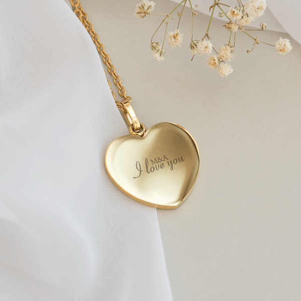I Love You - Heart Necklace (Engraved)