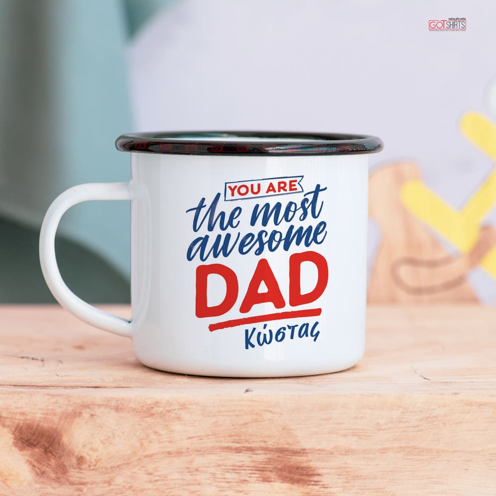 The Most Awesome Dad - Stainless Steel Enamel Mug